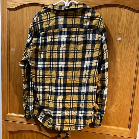 American Eagle Outfitters Men's Yellow Plaid Casual Button Down Shirt - Picture 3 of 6